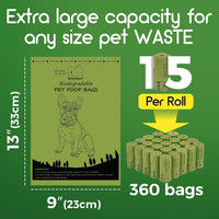 ATIFBOP Biodegradable Dog Poop Bags Rolls 360 Count Scented - 360 Count (Pack of 1) / Lemon Scent - image 2