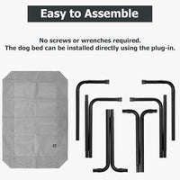 Elevated Dog Bed for Outdoor, XXL Raised Dog Cot Indestructible with Washable Mesh, Cooling Summer Pet Cot Chew Proof for Outside Camping Travel, 51 inch Grey