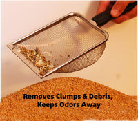 Cat Litter Scoop Stainless Steel Mesh Scooper Long Handle Deep Shovel - Hole:3.8mm/Regular Cat Litter Scoop - image 4