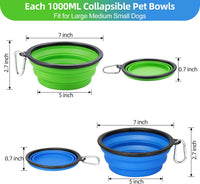 Kytely Large Collapsible Dog Bowls 2 Pack - Green & Blue - image 2