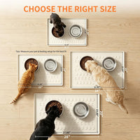 Silicone Pet Feeding Mat, Dog Cat Food Water Bowl Mat - Beige / 18.5"L x 11.5"W - image 4