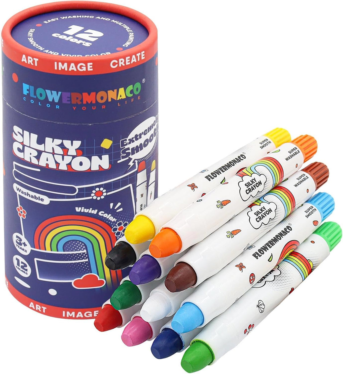Lebze Washable Jumbo Crayons - 12 Colors