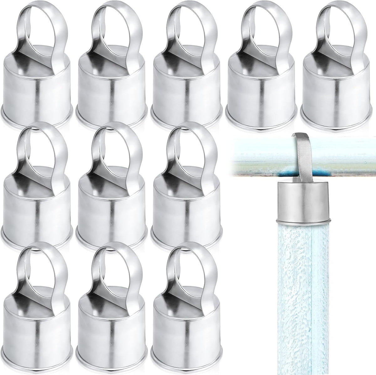 Therwen 12 pack aluminum chain link fence ring caps for 2-3/8 inch posts