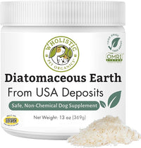 Wholistic Pet Organics DE for Dogs Organic Food Grade for Dogs - 13 Oz - Safe Non-Chemical Freshwater Silica Improves Overall Health