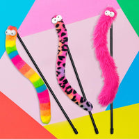 Cat Wand Toys with Bright Furry Critter Tails and Bells - image 4