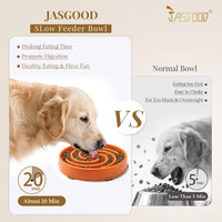 JASGOOD Slow Feeder Dogs Bowl for Large Medium Dogs - Large / Q-orange - image 2