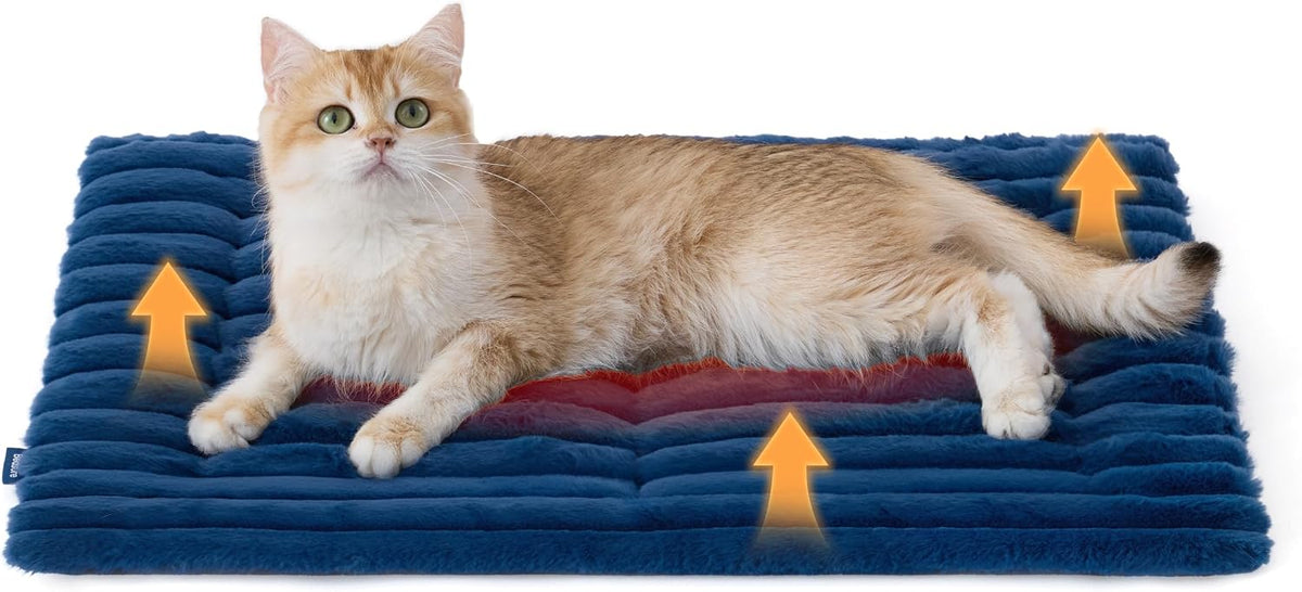 Bedsure ComfyFleece Self Warming Cat Bed Mat - Night Blue / 24.0"L x 18.0"W