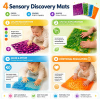 edusense 4 pack of 11.8 inch liquid sensory floor tiles with moving multicolor gel and non-slip base - view 11