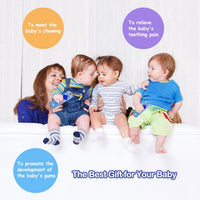 2-Pack Silicone Baby Teething Toys - gm RC-Black+Pink - image 4