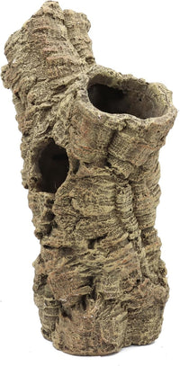 Reptile Terrarium Hideout Decor, Resin Wood Hide Decor for Reptiles, Fish, Amphibians, Small Animals (Medium)