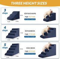 Dog Stairs for Small Dogs and Cats - Blue / 5 / Standard 5-Step 22.2"H - image 2