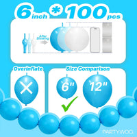 PartyWoo 100 white 6 inch linking balloons for garlands and arches - view 13