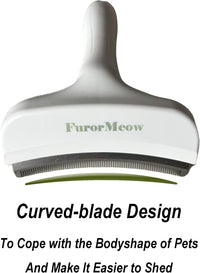 Pet Deshedding Tool with Curve Blade, Cat Grooming Brush - Large / White - image 2