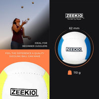 Zeekio Lunar set of 3 UV reactive six-panel juggling balls - view 12