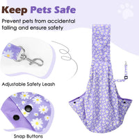 Pawaboo Small Dog Sling Carrier – Essentials for Dogs - P-Purple Daisy - image 4