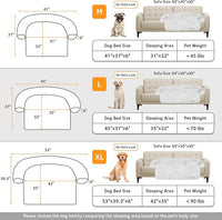 Calming Dog Bed Fluffy Plush Dog Mat for Furniture Protector with Removable Washable Cover for Large Medium Small Dogs and Cats (Large, Light Grey)