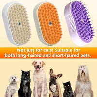 4 in 1 Cat Steam Brush for Shedding, Rechargeable Pet Steam Groomer Brush, Massage, Cleaning, Shedding & Combing Multifunctional Hair Removal Comb for Cats Dogs (Cream color)