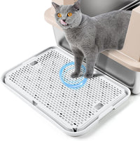Cat Litter Box Step, Large Cat Litter Ramp with Filter Function - White Large