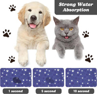 Dog Food Mat, Absorbent Water Bowl Mats Cat Pet Feeding Placemats Pink 20 * 12 inch – Essentials for Dogs - Dark Blue / 24"L x 16"W - image 2