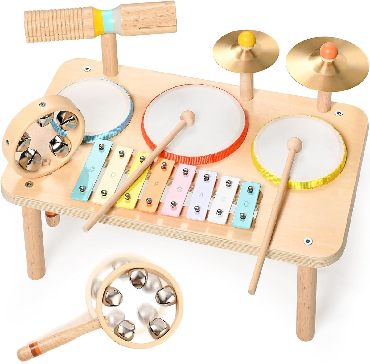 WINGYZ Kids Drum Set, 9-in-1 Montessori Toys – Fun for Kids & Family - 16.5'' L x 10'' W x 2.4'' H