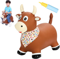 INPANY Bouncy Bull, Cow Hopper for Cowboys, Kid Gifts Toy - Brown Bull