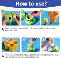 Dog Toy, Frozen Treat Toys, Treat Dispensing Chew Toy for Small Medium Large Dogs, Long-Lasting Interactive to Keep Pup Distracted & Reduces Anxiety, Freezable Fillable Dog Puzzle Toys - Green