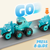 iPlay, iLearn toddler dinosaur truck toys, press and go construction race cars - view 2
