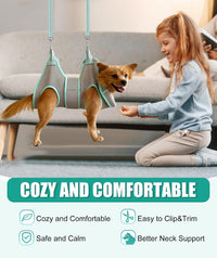 Dog Grooming Hammock Harness, Small Dog Groming Sling - XS (14 LB Max) Silver Grey 4.5-10in - image 2