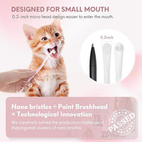 4 Pcs Dual-Sided Cat Toothbrush with Micro Brush Head, Ultra Soft Nano Bristles Pet Toothbrush Kit, Kitten/Puppy Toothbrushes