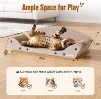 26'' Cardboard Cat Scratcher Bed for Indoor Cats, 1PC, Brown – Essentials for Cats - 1PC-Camel - image 2