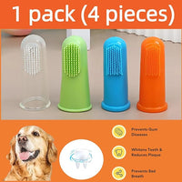 4 Pack Pet Tooth Brushing Kit – Extra Soft Finger Toothbrushes for Cats & Dogs Gentle Plaque & Tartar Removal, Freshens Breath Pain-Free Teeth Cleaning for Small to Large Pets