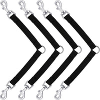 Reginary black dog leash couplers, 4 pack with double swivel clips