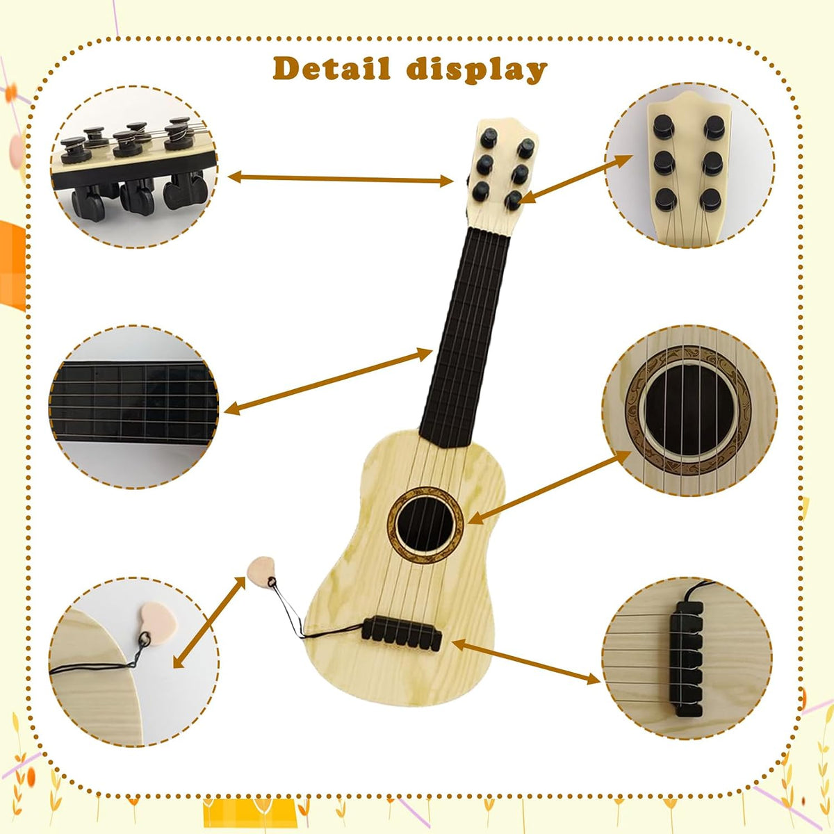 Blvochnnt kids toy guitar, 17-inch mini guitar with 6 strings and pick - view 2