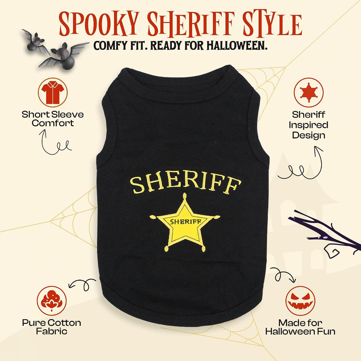 Parisian Pet Dog Halloween Costume - Sheriff / X-Small - image 2