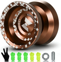 LESHARE X2 Dual-Mode Yoyo for Advanced Players & Teens Beginners – Fun for Kids & Family - Coffee brown
