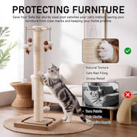 PEEKAB Cat Scratching Post Sisal Scratch Posts for Indoor Kittens - 33 inches Single Orbit - image 4
