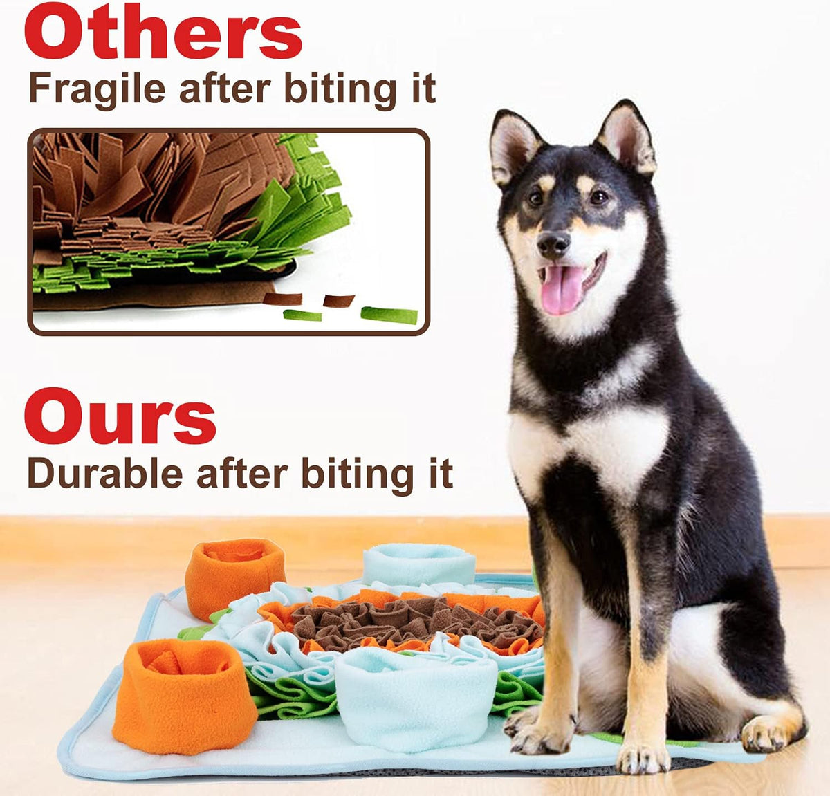 Snuffle Mat for Dog Puzzle Toys Interactive Pet Food Mat Cat Feeding - Coffee Green - image 4