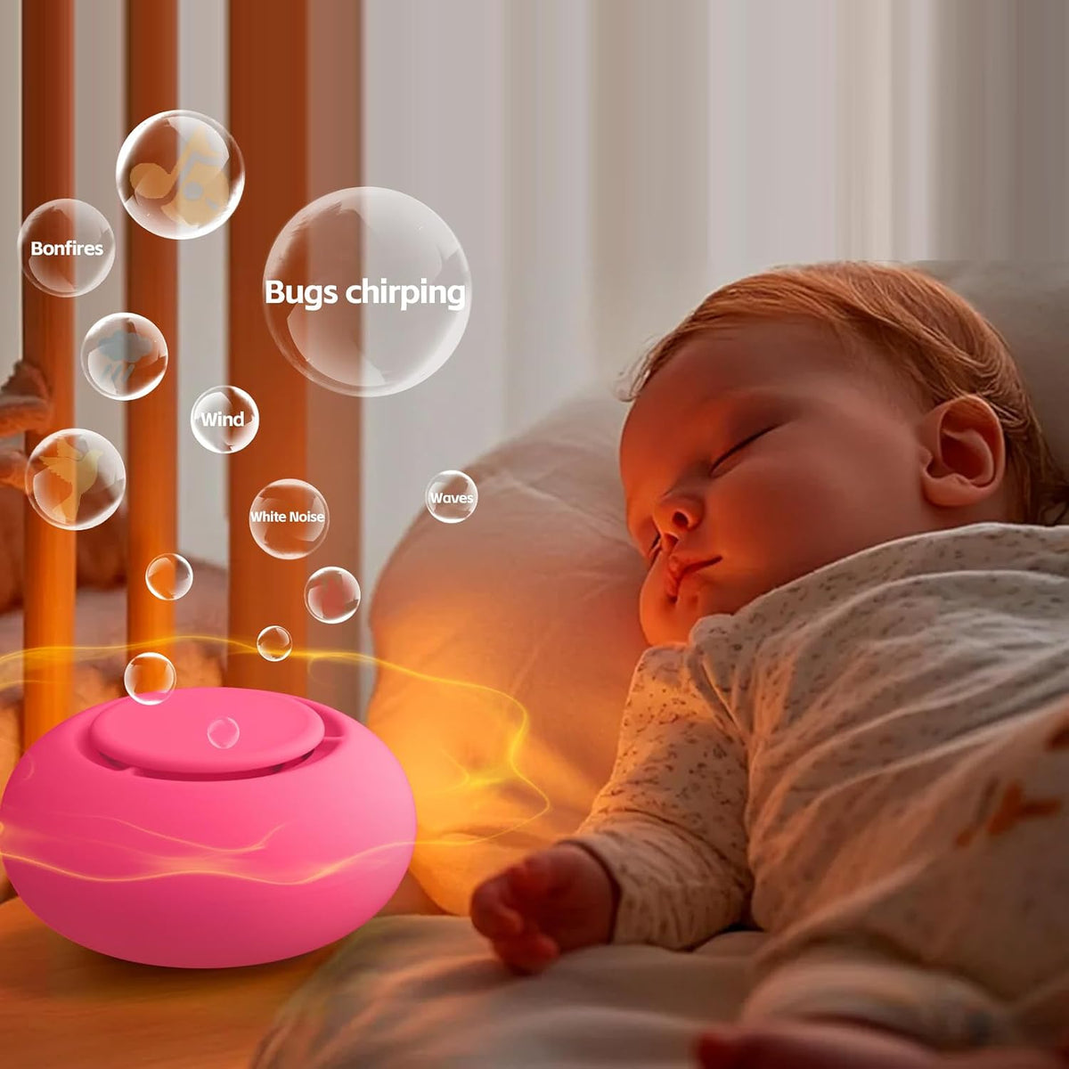 Portable Baby Sound Machine & Essentials for Babies & Kids-Putty – Fun for Kids & Family - Rose - image 4