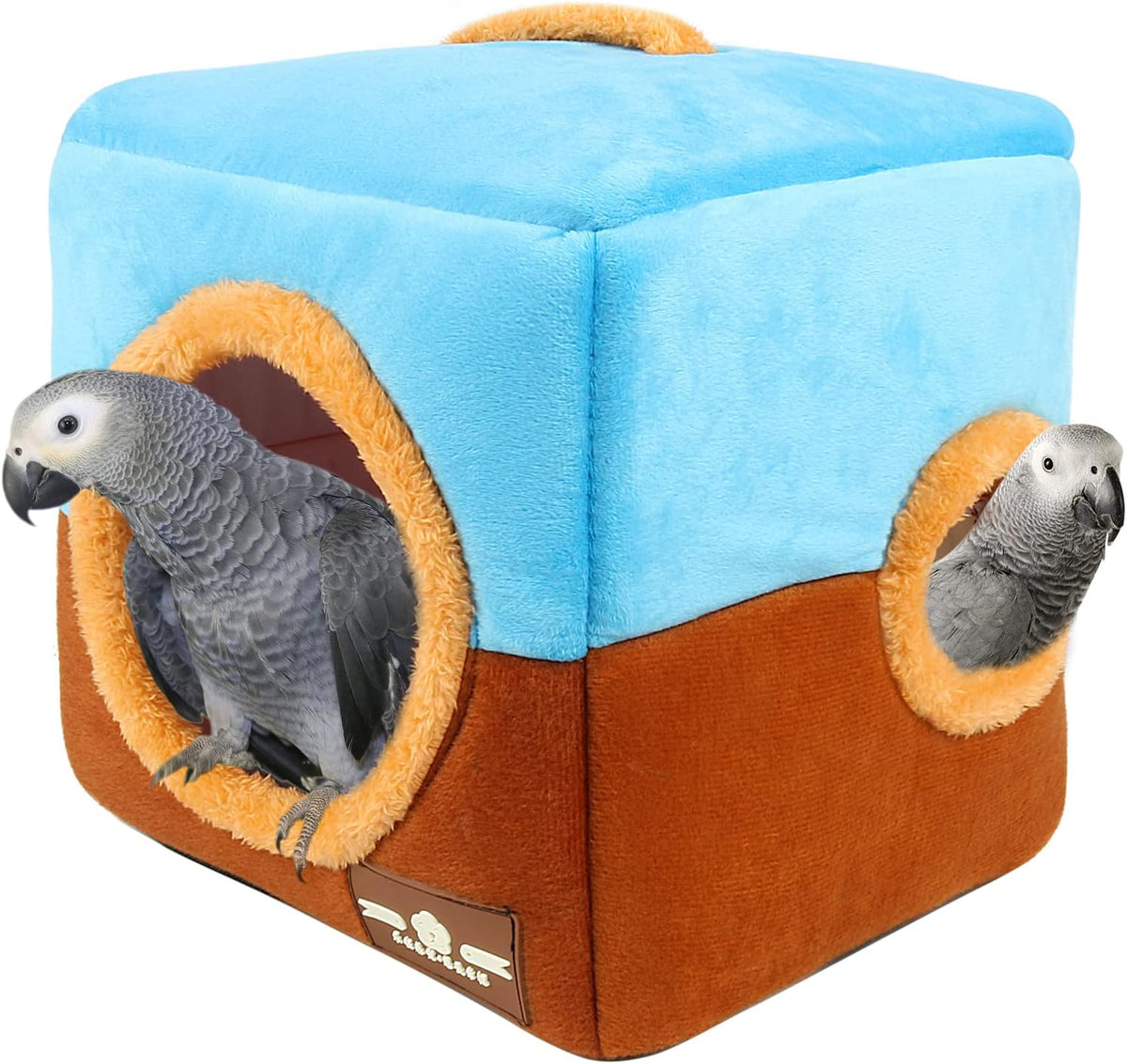 Parrot House Bird Nest, Hanging Bird Bed Snuggle Hut - Blue