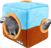 Parrot House Bird Nest, Hanging Bird Bed Snuggle Hut - Blue