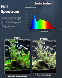 Pawfly 38 W Aquarium LED Light for 36" to 45" Tanks 24/7 Extendable Fish Tank with Full Spectrum IP68 Waterproof Light with D/N Mode Single Color Effects Timer and Adjustable Brightness