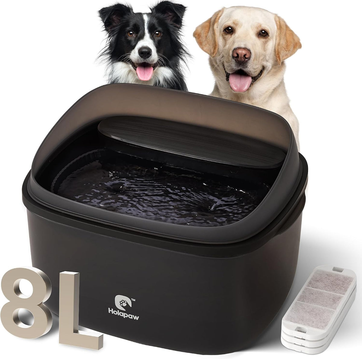Dog Water Fountain for Large Dogs - Black