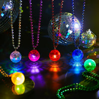 Henoyso 6 pack light up disco ball necklaces in silver with colorful LED lights - view 14