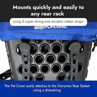 BiKASE Durable Dog Bike Basket & Carrier, Rear Mount Pet Basket for Bikes with Super Comfort Mat and Cover, Ideal for Small Dogs and Cats up to 12 lbs