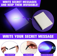 Tegeme 4 invisible ink pens with 4 mini UV marker flashlights in black - view 20