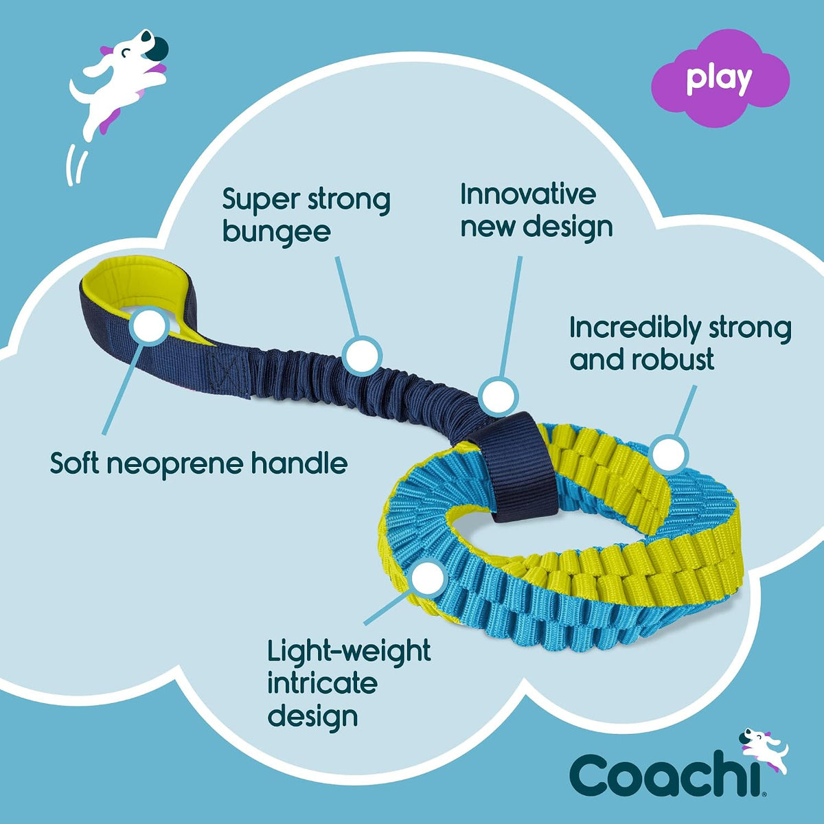 Coachi Tuggi Tug, Interactive Dog Toy for Tug of War & Play - Tuggi Helix - image 3