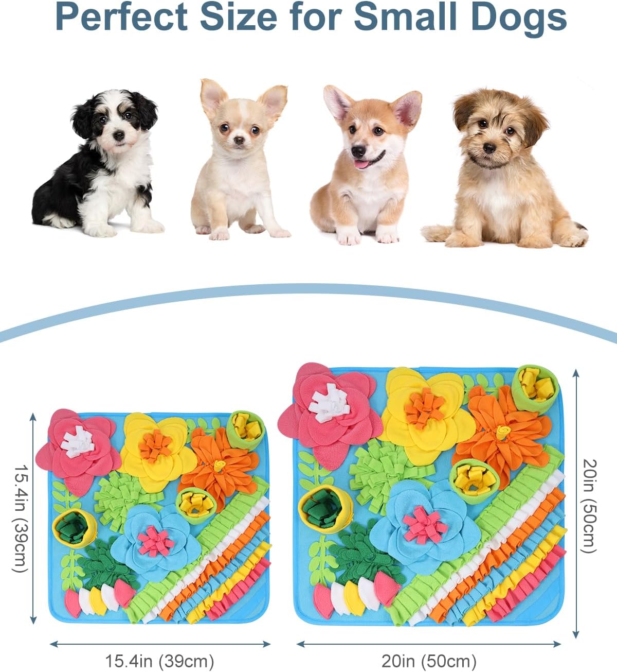 Snuffle Mat for Dogs, 15.4in Felt Wool for Small/Medium Pet Puzzle – Essentials for Dogs - Blue / 20"L x 20"W - image 2