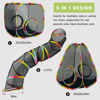 Outdoor Cat Enclosures, Cat Tunnels Catio Tents Cubes for Indoor Cats with Play Ball, Collapsible - image 4
