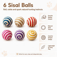 Cat Toys for Indoor Cats, 20 Packs Cat Toys Balls – Essentials for Cats - Sisal Balls 30Pcs - image 4