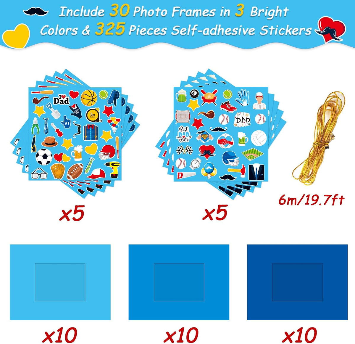 30 Packs Halloween Arts and Crafts for Kids Picture Frame Craft Kits - Father’s Day - image 2